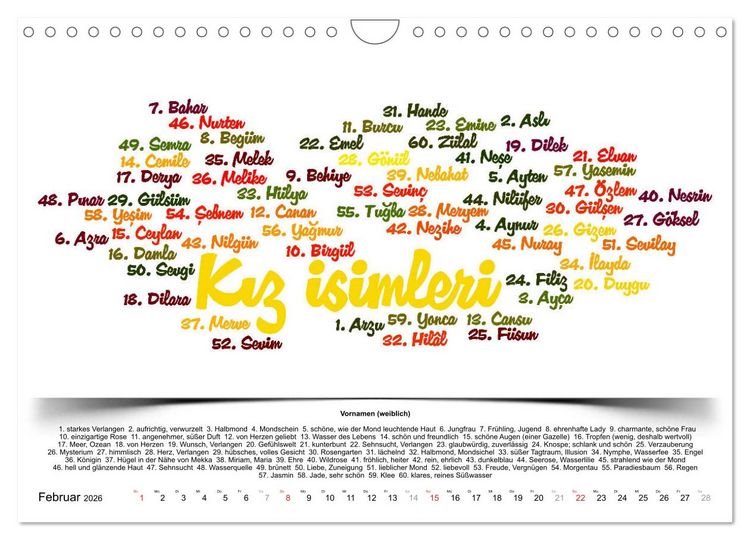 Produktbild: Kultur-Sprachkalender T&uuml;rkisch-Deutsch (Wandkalender 2026 DIN A4 quer), CALVENDO Monatskalender