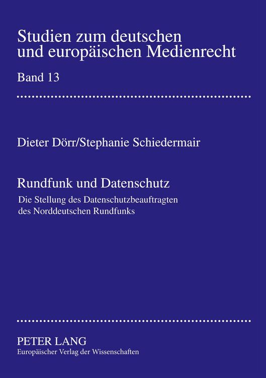 Produktbild: Rundfunk und Datenschutz
