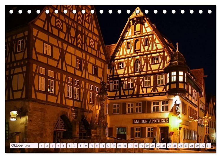 Produktbild: Romantisches Rothenburg ob der Tauber (Tischkalender 2026 DIN A5 quer), CALVENDO Monatskalender