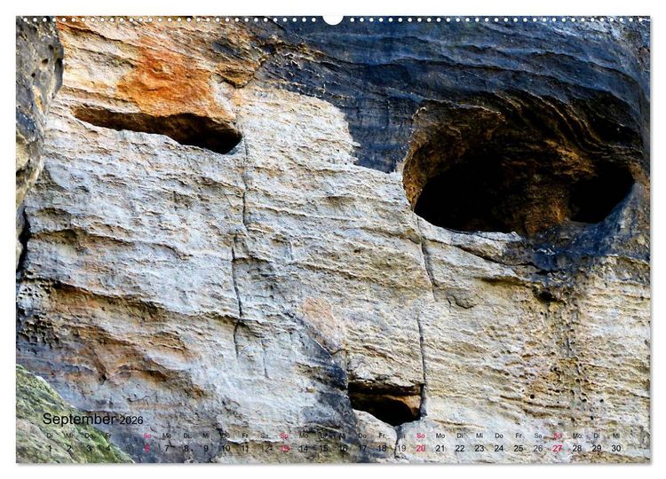 Produktbild: ElbsandSTEIN, kunstwerk der natur (hochwertiger Premium Wandkalender 2026 DIN A2 quer), Kunstdruck in Hochglanz