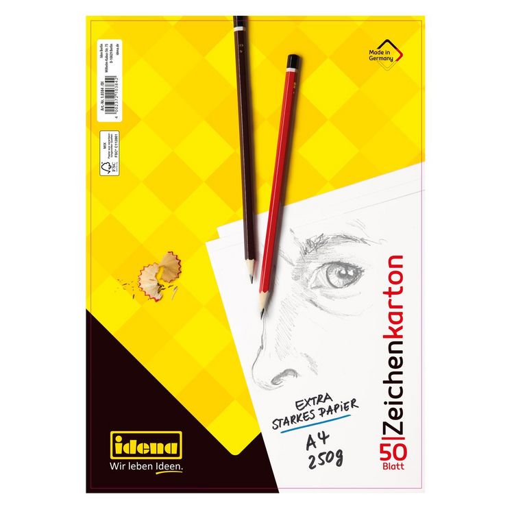 Produktbild: Idena Zeichenkarton 50 Blatt 250g/m&sup2; DIN A4