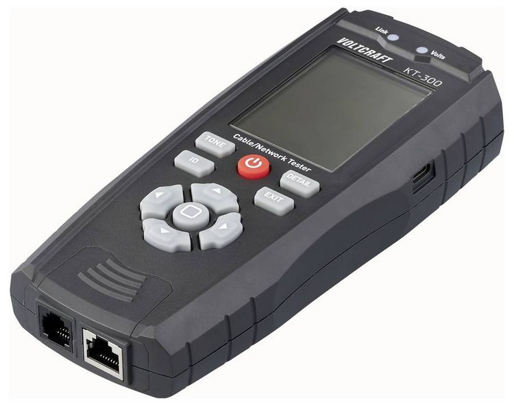 Produktbild: VOLTCRAFT KT-300 LAN Kabel Tester Speed Erkennung, PoE Diagnose, Port Lokalisierung, L&auml;ngenmessung, Mapping
