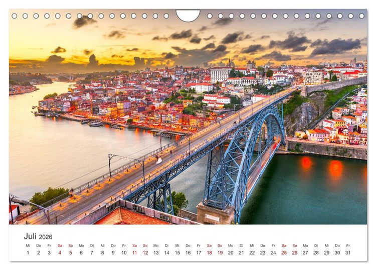 Produktbild: Porto - Eine Liebeserkl&auml;rung (Wandkalender 2026 DIN A4 quer), CALVENDO Monatskalender