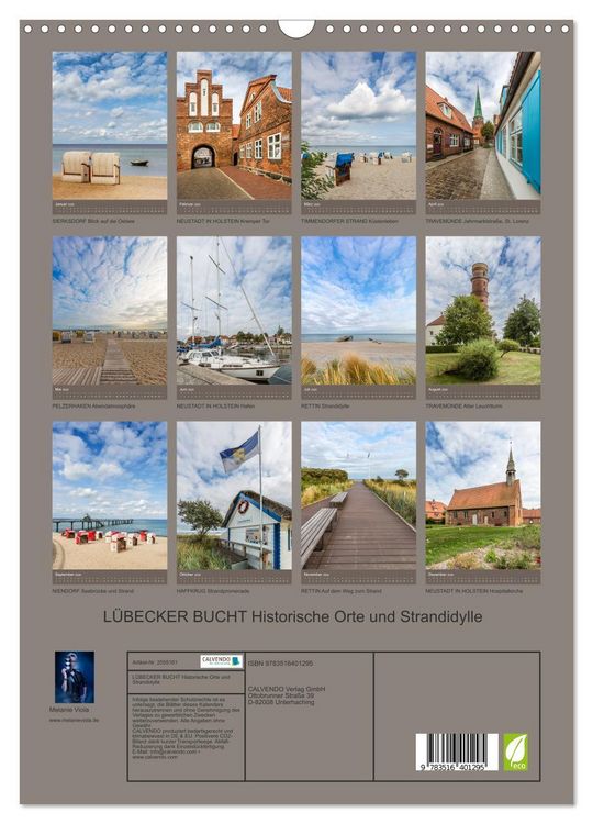 Produktbild: L&Uuml;BECKER BUCHT Historische Orte und Strandidylle (Wandkalender 2026 DIN A3 hoch), CALVENDO Monatskalender