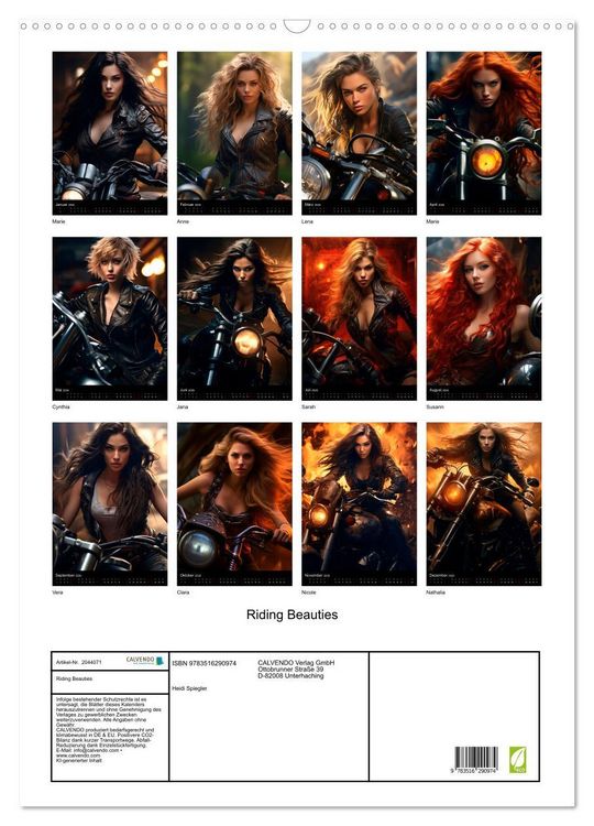 Produktbild: Riding Beauties (Wandkalender 2026 DIN A2 hoch), CALVENDO Monatskalender