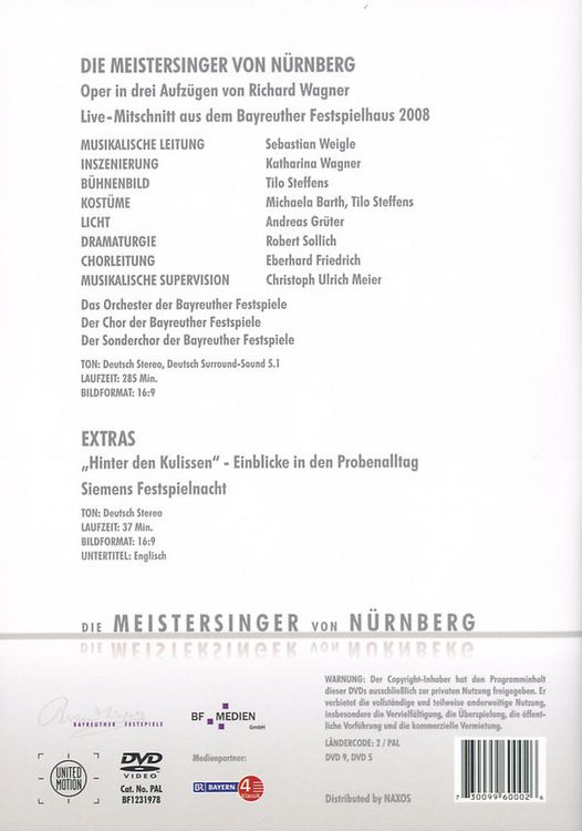 Produktbild: Richard Wagner - Die Meistersinger von N&uuml;rnberg [2 DVDs]