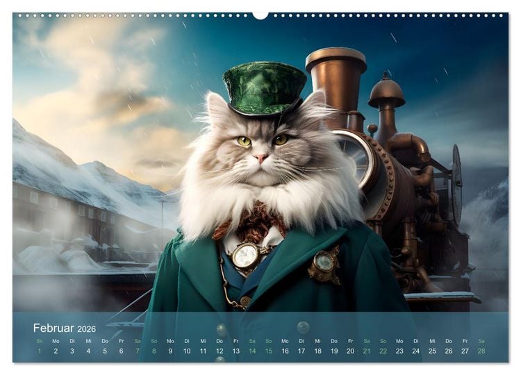 Produktbild: Charaktiere Katzen dieser Welt (Wandkalender 2026 DIN A2 quer), CALVENDO Monatskalender