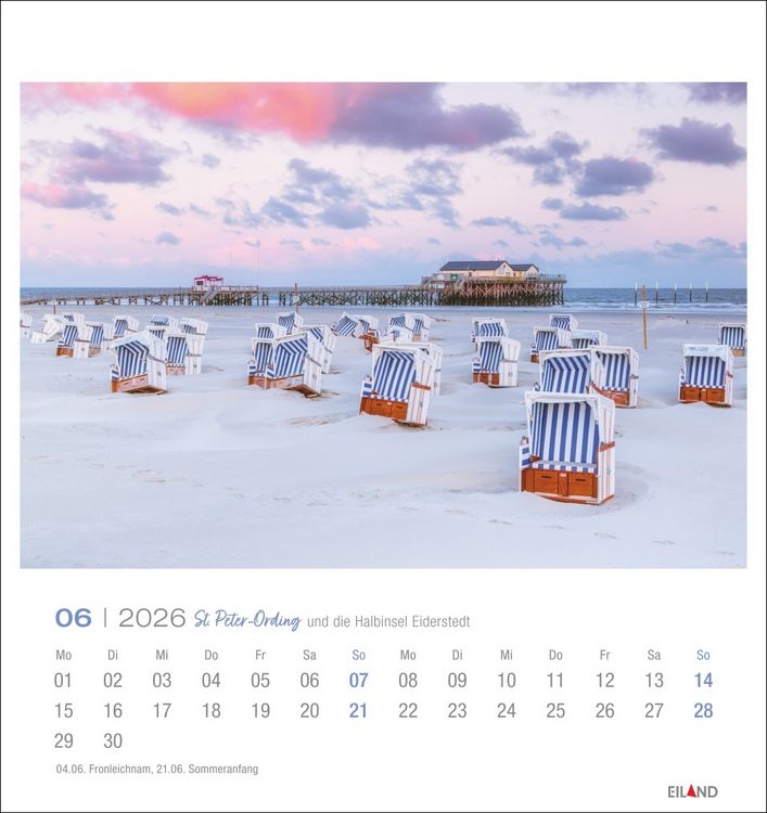 Produktbild: St. Peter-Ording und die Halbinsel Eiderstedt Postkartenkalender 2026