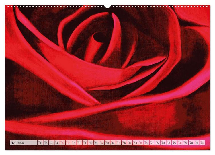 Produktbild: Roses peintes (Calendrier mural 2026 DIN A2 vertical), CALVENDO calendrier mensuel