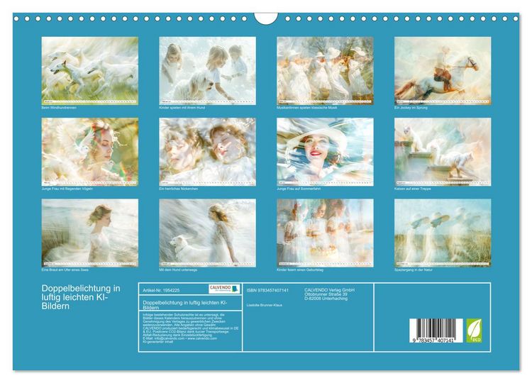 Produktbild: Doppelbelichtung in luftig leichten KI-Bildern (Wandkalender 2026 DIN A3 quer), CALVENDO Monatskalender