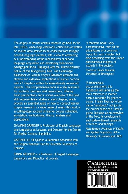 Produktbild: The Cambridge Handbook of Learner Corpus Research