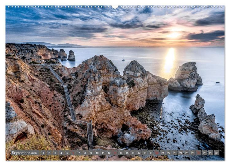 Produktbild: Die Algarve - Portugals m&auml;rchenhafte Felsenk&uuml;ste (hochwertiger Premium Wandkalender 2026 DIN A2 quer), Kunstdruck in Hochglanz
