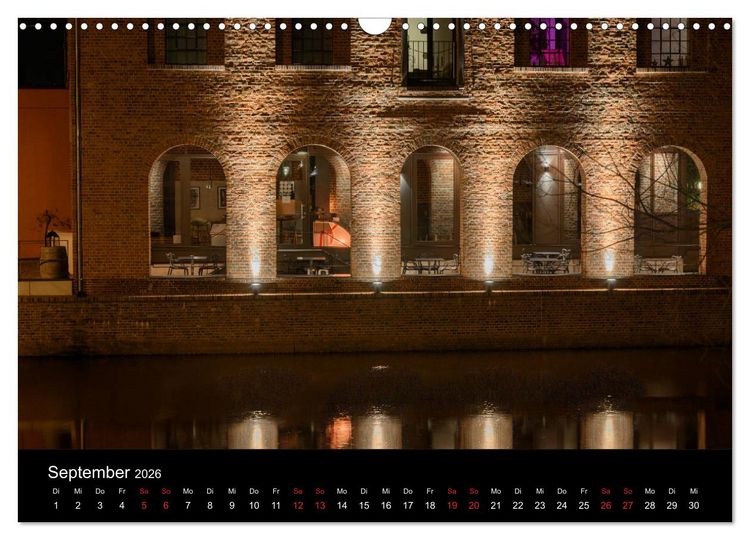 Produktbild: Buxtehude bei Nacht (Wandkalender 2026 DIN A3 quer), CALVENDO Monatskalender