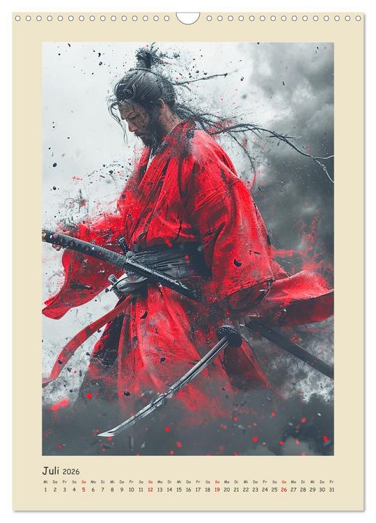Produktbild: Samurai. Kunstvolle Darstellungen historischer Krieger (Wandkalender 2026 DIN A3 hoch), CALVENDO Monatskalender