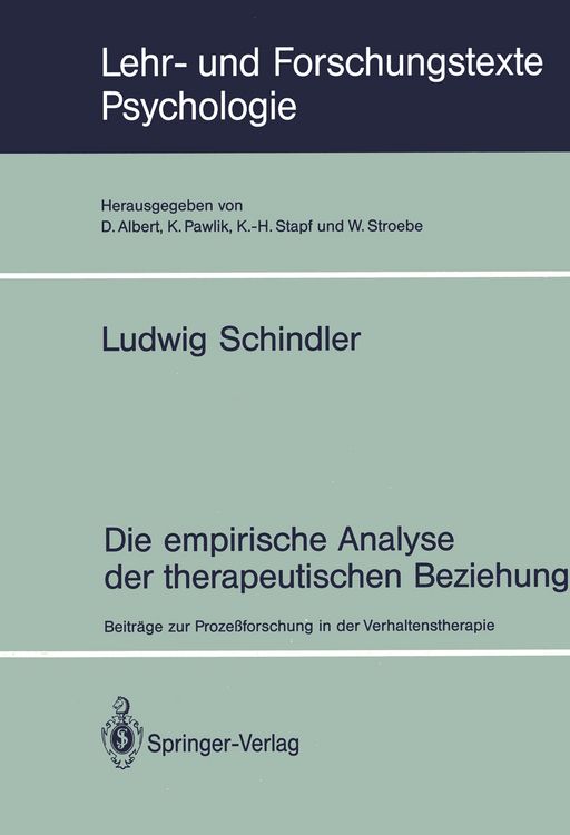 Produktbild: Die empirische Analyse der therapeutischen Beziehung