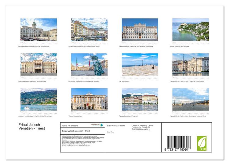 Produktbild: Friaul-Julisch Venetien - Triest (Wandkalender 2026 DIN A4 quer), CALVENDO Monatskalender
