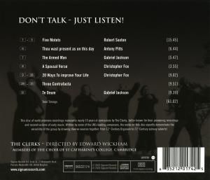 Produktbild: Wickham/Clerks, T: Don't Talk-Just Listen! Chorwerke