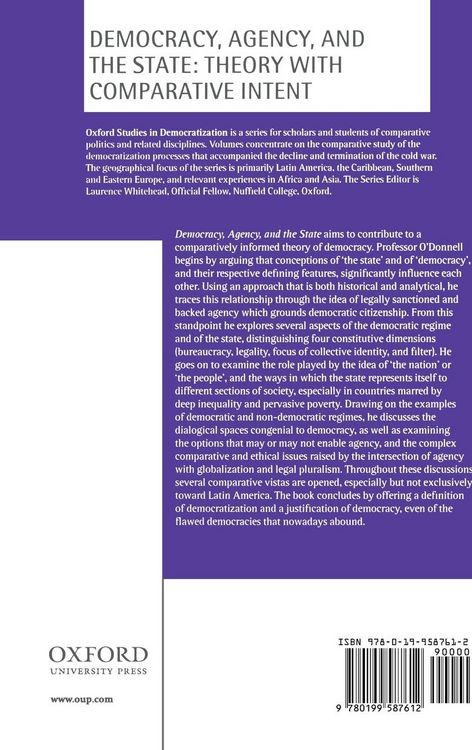 Produktbild: Democracy, Agency, and the State