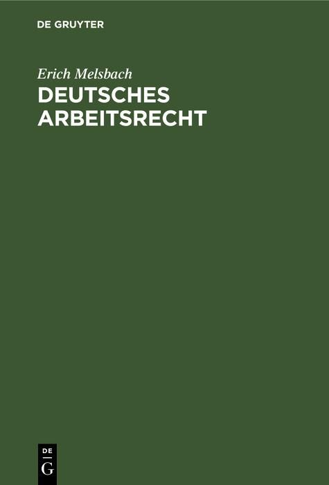 Produktbild: Deutsches Arbeitsrecht