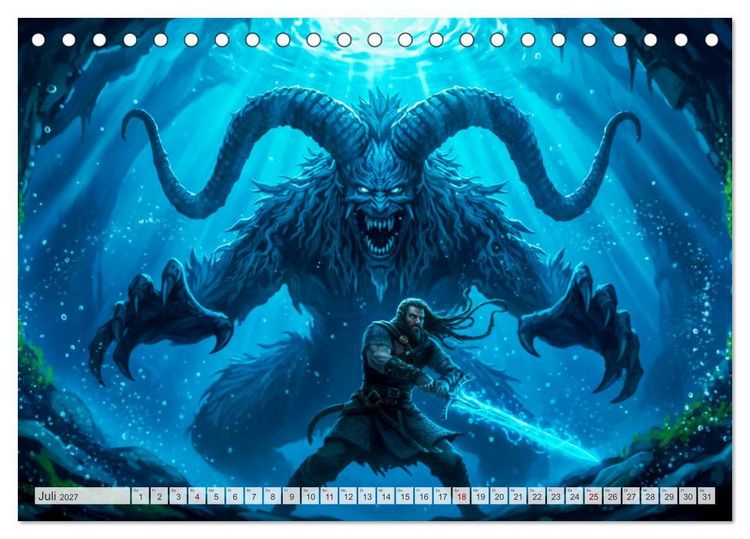 Produktbild: Beowulf &ndash; Die Saga des Drachenbezwingers (Tischkalender 2027 DIN A5 quer), CALVENDO Monatskalender