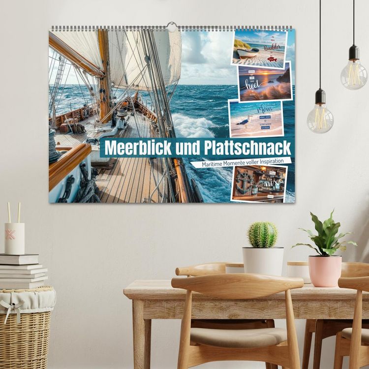 Produktbild: Meerblick und Plattschnack (Wandkalender 2026 DIN A2 quer), CALVENDO Monatskalender