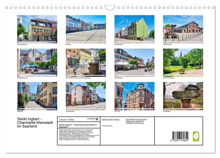 Produktbild: Sankt Ingbert - Charmante Kleinstadt im Saarland (Wandkalender 2026 DIN A3 quer), CALVENDO Monatskalender