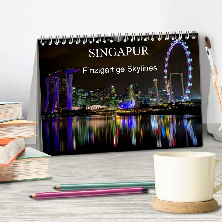 Produktbild: Singapur - Einzigartige Skylines (Tischkalender 2026 DIN A5 quer), CALVENDO Monatskalender