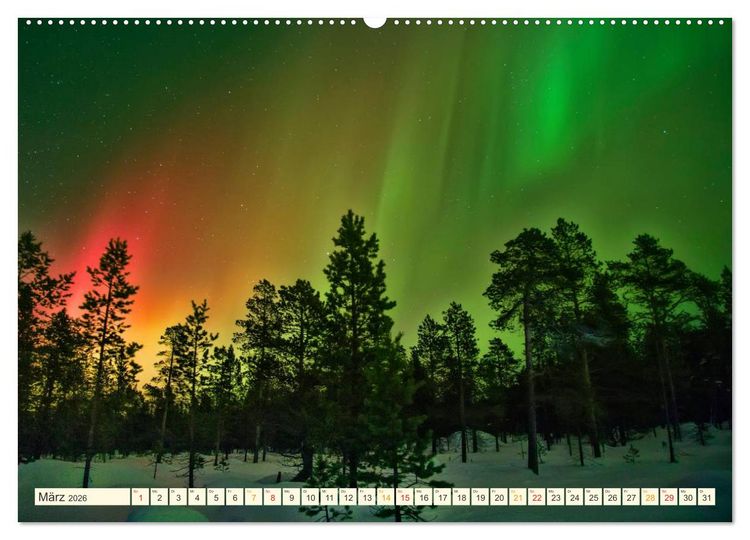 Produktbild: Sternenhimmel im magischen Licht - Polarlicht und Milchstra&szlig;e (Wandkalender 2026 DIN A2 quer), CALVENDO Monatskalender