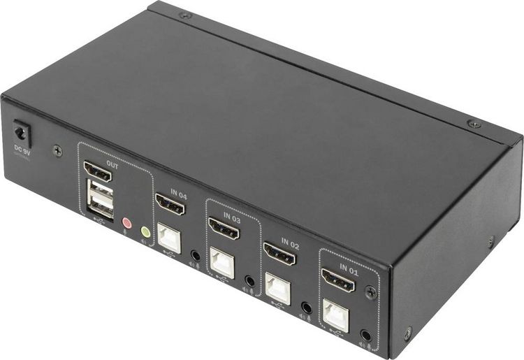 Produktbild: Digitus DS-12880 4+1 Port KVM-Umschalter HDMI 3840 x 2160 Pixel