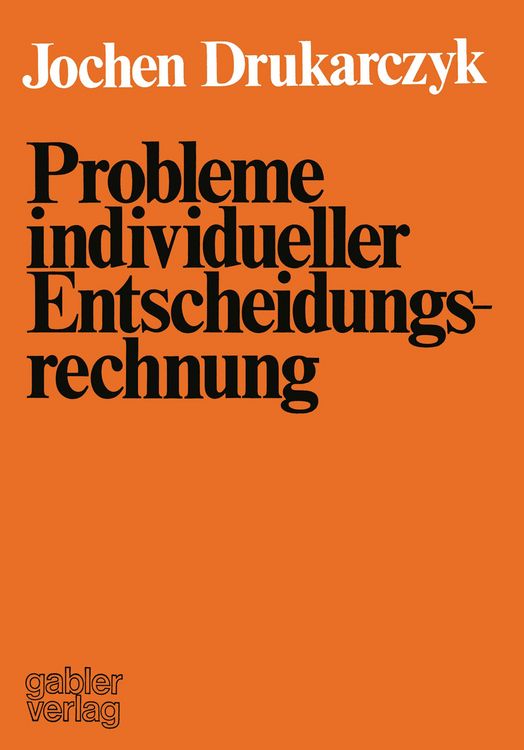 Produktbild: Probleme individueller Entscheidungsrechnung