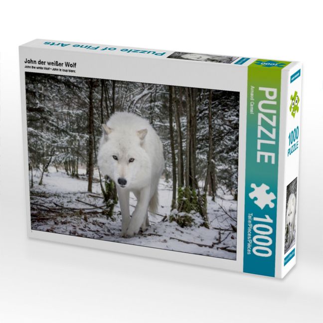 Produktbild: CALVENDO Puzzle John der wei&szlig;er Wolf | 1000 Teile Lege-Gr&ouml;&szlig;e 64x48cm Foto-Puzzle f&uuml;r gl&uuml;ckliche Stunden