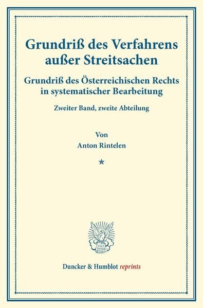Produktbild: Grundri&szlig; des Verfahrens au&szlig;er Streitsachen.