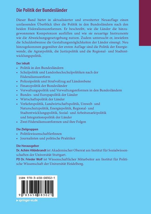 Produktbild: Die Politik der Bundesl&auml;nder