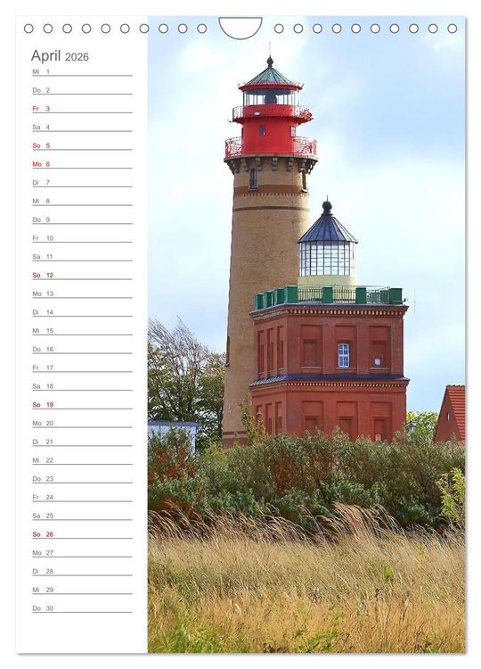 Produktbild: Leuchtender Geburtstagskalender - Leuchtt&uuml;rme an Ost-und Nordsee (Wandkalender 2026 DIN A4 hoch), CALVENDO Monatskalender