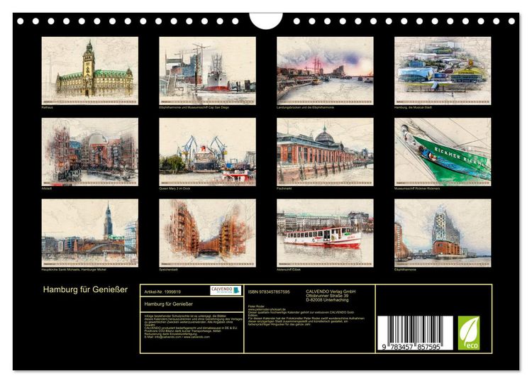 Produktbild: Hamburg f&uuml;r Genie&szlig;er (Wandkalender 2026 DIN A4 quer), CALVENDO Monatskalender