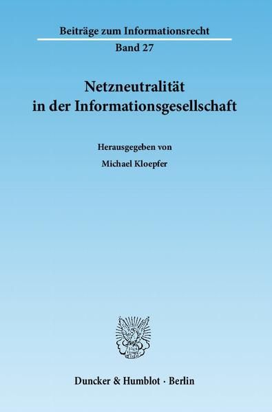 Produktbild: Netzneutralit&auml;t in der Informationsgesellschaft.