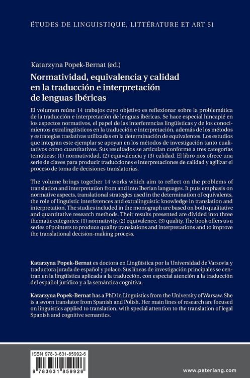 Produktbild: Normatividad, equivalencia y calidad en la traducci&oacute;n e interpretaci&oacute;n de lenguas ib&eacute;ricas