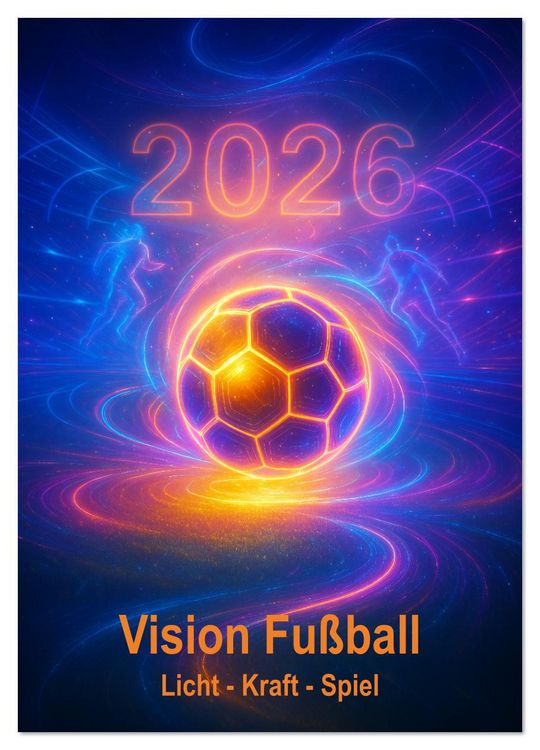 Produktbild: Vision Fu&szlig;ball Licht - Kraft - Spiel (Wandkalender 2026 DIN A2 hoch), CALVENDO Monatskalender