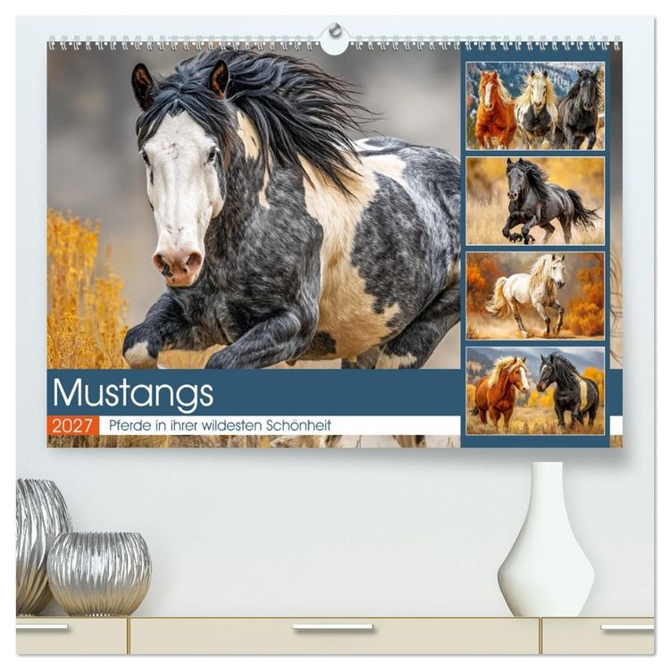 Produktbild: Mustangs. Pferde in ihrer wildesten Sch&ouml;nheit (hochwertiger Premium Wandkalender 2027 DIN A2 quer), Kunstdruck in Hochglanz