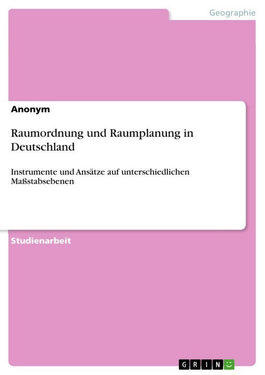 Produktbild: Raumordnung und Raumplanung in Deutschland