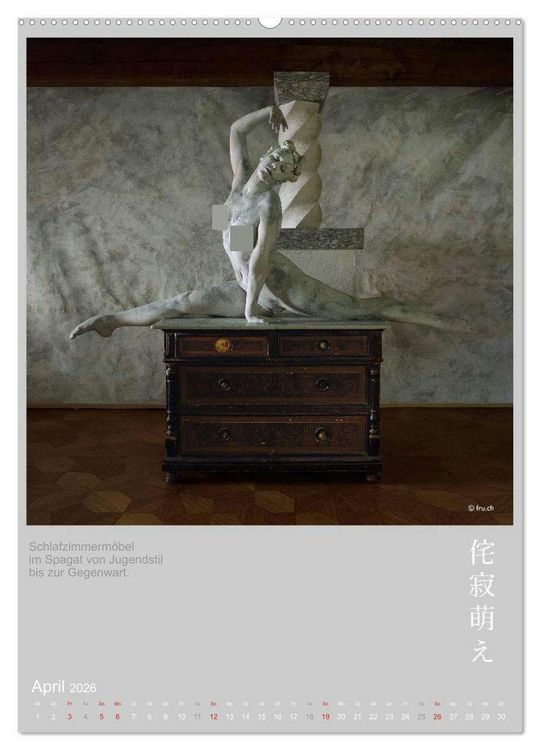 Produktbild: wabi sabi moe - hinrei&szlig;end vergammelt erotisch - Akt/Bodypainting (Wandkalender 2026 DIN A2 hoch), CALVENDO Monatskalender