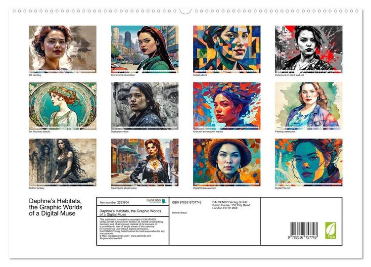 Produktbild: Daphne&rsquo;s Habitats, the Graphic Worlds of a Digital Muse (High Quality Premium Wall Calendar 2027 DIN A2 landscape),CALVENDO 12 Month Wall Calendar
