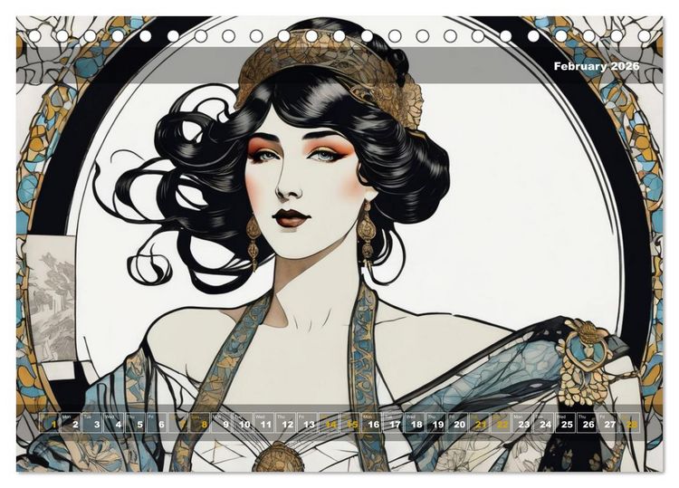 Produktbild: Yolanda's portraits, a graphic portfolio (Desk Calendar 2026 DIN A5 landscape), CALVENDO 12 Month DeskCalendar