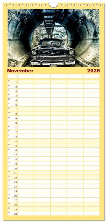 Produktbild: Familienplaner 2026 - American Automobile mit 5 Spalten (Wandkalender, 21 x 45 cm) CALVENDO