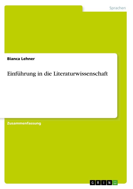 Produktbild: Einf&uuml;hrung in die Literaturwissenschaft
