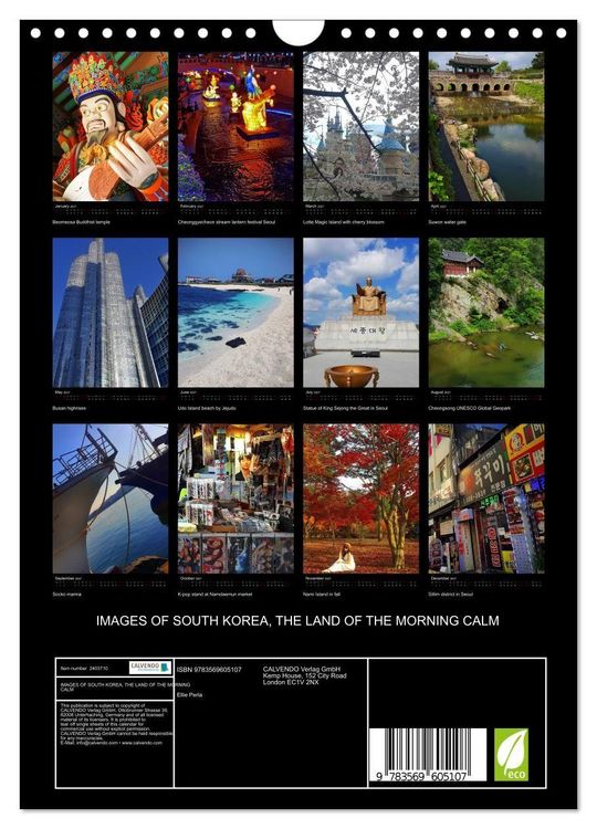 Produktbild: IMAGES OF SOUTH KOREA, THE LAND OF THE MORNING CALM (Wall Calendar 2027 DIN A4 portrait), CALVENDO 12 Month Wall Calendar
