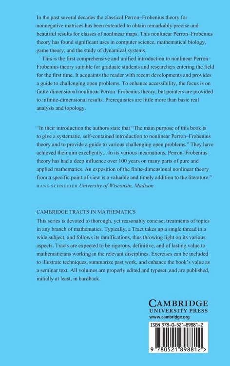 Produktbild: Nonlinear Perron Frobenius Theory
