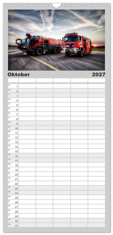 Produktbild: Familienplaner 2027 - Feuerwehr und Rettungsdienst mit 5 Spalten (Wandkalender, 21 x 45 cm) CALVENDO