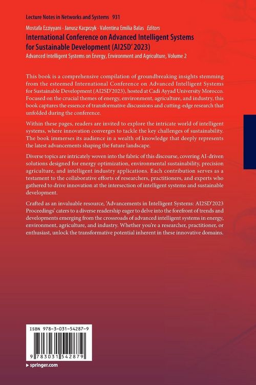 Produktbild: International Conference on Advanced Intelligent Systems for Sustainable Development (AI2SD'2023)