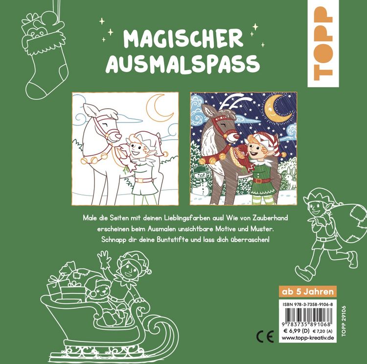 Produktbild: Zauberpapier Malbuch Weihnachten: Die Wichtel sind los